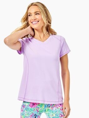 Lilly Pulitzer Luxletic Renay Active Tee Purple Iris